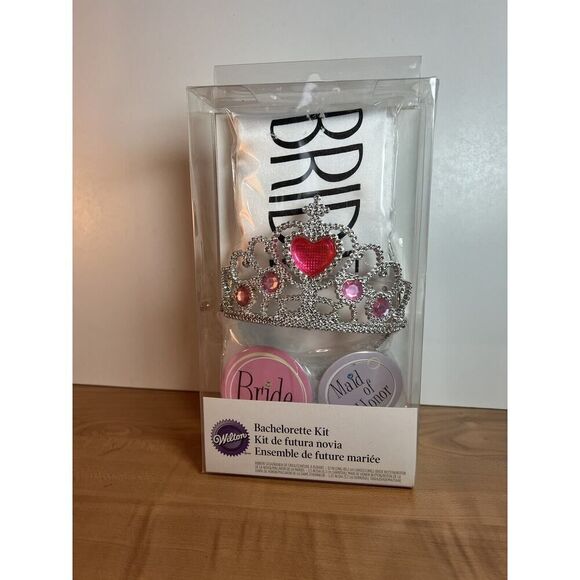 Wilton Bridal Sash  Crown Party Kit Bachelorette Party Tiara Sash Button - Picture 1 of 7